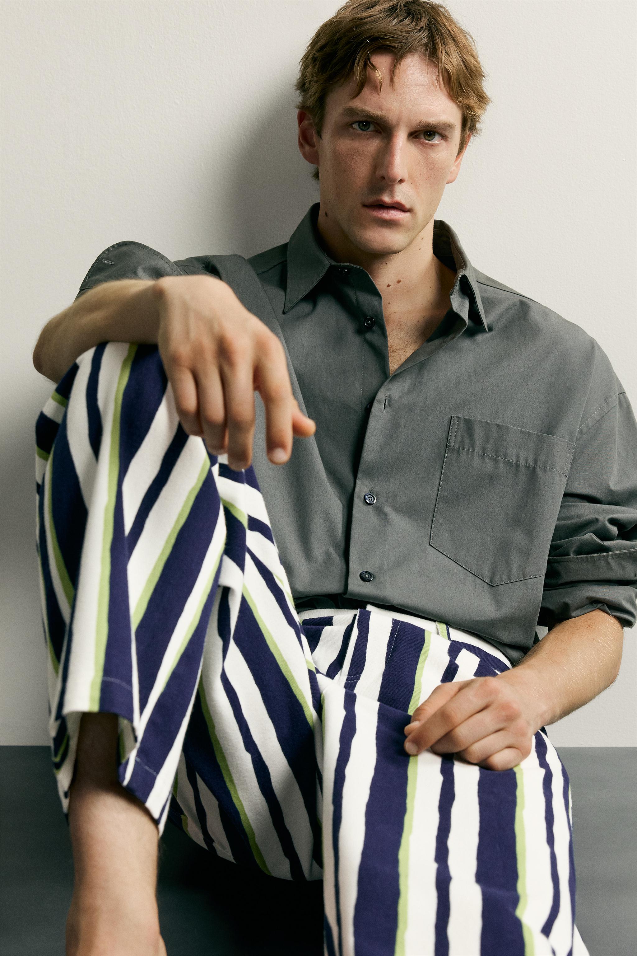 PANTALON STRAIGHT FIT À RAYURES